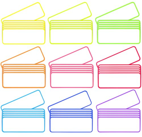 Magnetstreifen Beschreibbar,GeeRic 54 Stück 80x30mm Magnetstreifen beschreibbar bunt,Magnetschilder zum Beschriften Magnete Whiteboard Magnetische Etiketten Wiederverwendbar für Kühlschrank