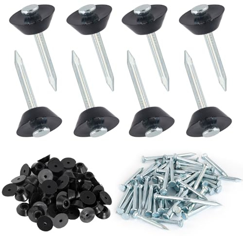 100 Chiodi di Tenuta per Boccole, Bottoni di Montaggio con Chiodo, 3 × 30 mm, per nodi, Chiodi di Tenuta per lamiera, Protezione Muratura, Profilo di Finitura, viti per Lamiere