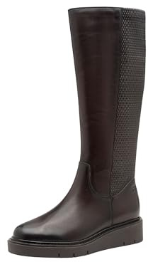 TAMARIS dam komfort lång boot platt knähöga stövlar, mocka Nappa, 39 EU, mocca nappa, 39 EU