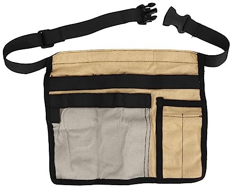 Baxnore Oxford Cloth Garden Tool Waist Apron, Garden Tool Waist Work Apron, Adjustable Gardening Tool Waist Belt Bag, Gardening Tool Work Apron for Garden (Khaki and Gray)