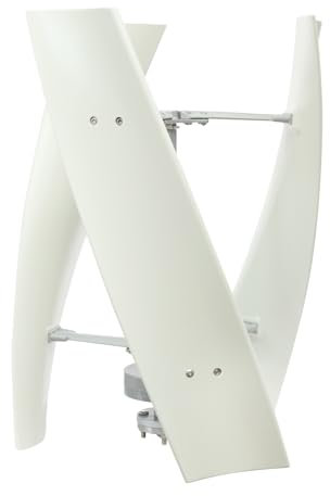 OUKANING Vertikale Windkraftanlage, Nylonfaser Klingen, Automatisches Bremsen, Windturbine Mit Intelligenten Mikroprozessor Controller, Intelligent (3 Flansch Loch, 24V)