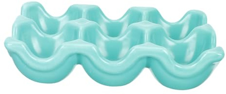 HOLIDYOYO Porta Huevos de Cerámica 6 Compartimentos para Almacenamiento y Organización en Refrigerador o Encimera de Cocina, Diseño Verde y Material Porcelana