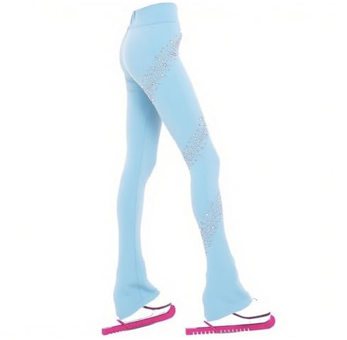 LIUHUO Kvinnor flickor is konståkning övning långa byxor premium varma tights byxor strass barn skridskoåkning leggings, Ljusblått, 6-8 År