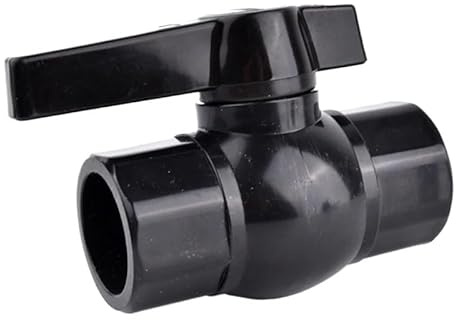 Supkancl 1Pc Black PVC Pipe Ball Valve 20/25/32/40/50mm Garden Irrigation Agriculture Water Supply Aquarium Water Pipe Connector Fittings(40mm)