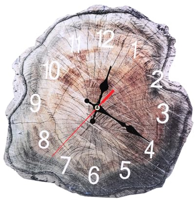 Alipis Reloj de Pared Silencioso Diseño Anillos Anuales Decoración Hogar Regalo Original Salón Dormitorio