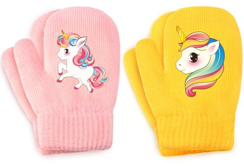 WAWSAM Fäustlinge Kinder Winter Handschuhe Warme Strickhandschuhe für Mädchen Jungen Magische Handschuhe
