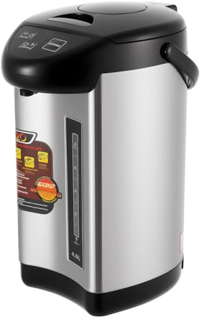 Qussse Glühweinkocher 4 liter, 750W Elektrischer Glühweintopf Heißgetränkespender Glühwein Kocher Heißwasserspender mit 3 Entnahmemethoden für Büros, Hotels und Wohnungen