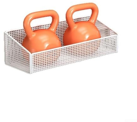 Ripiano portaoggetti da bagno con 2 ripiani aperti, materiale in ferro con finitura in vernice da forno per un uso a lungo termine (bianco)