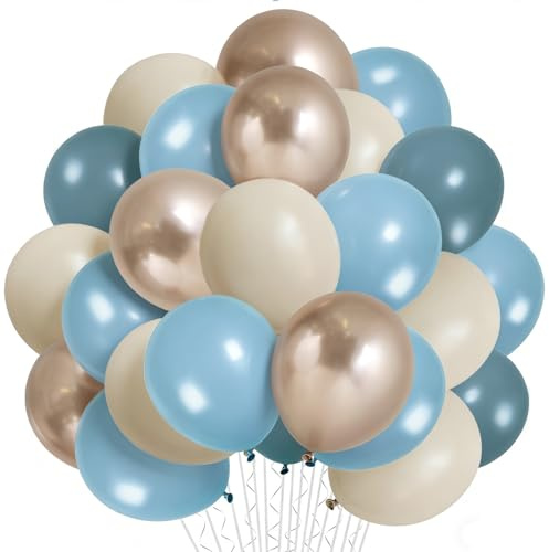 50 Pezzi Palloncini Blu Bianchi