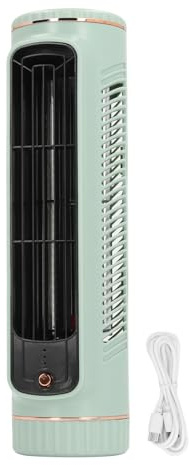 Ventilatore da Tavolo Senza Pale, Desk Cooler Fan Compatto e Silenzioso con 3 Velocità Regolabili e Batteria Ricaricabile 1200mAh - Raffreddamento Personalizzato, Design Sicuro e (Verde)