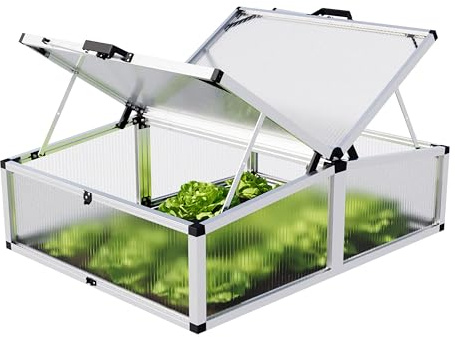 GFP Frühbeetkasten 103 x 132 cm Frühbeetaufsatz Caro, Aluminium mit Polycarbonat Doppelstegplatten