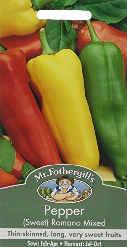 Mr Fothergill's 23487 Vegetable Seeds, Pepper (Sweet) Romano Mixed