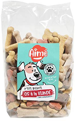 Aimé - Osso da masticare per cane sapore di pollo - dolcetto a forma di osso - cibo gustoso e goloso - 500 g