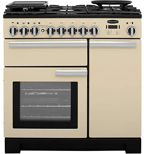 Rangemaster PDL90DFFCR/C Professional Deluxe Cream with Chrome Trim 90cm Dual Fuel Range Cooker