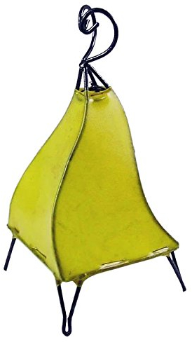 orientale lampada a stelo marokkanische Henna lampada Pelle lampada da tavolo lampada da terra piantana Orient mellah Tinta Unita 40 cm, Gelb, E14 40.0 wattsW