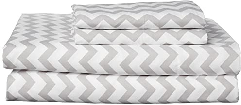 King Size Sheets - Breathable Luxury Bed Sheets with Full Elastic & Secure Corner Straps Built In - 1800 Supreme Collection Extra Soft Deep Pocket Bedding Set, Sheet Set, King, Chevron Gray