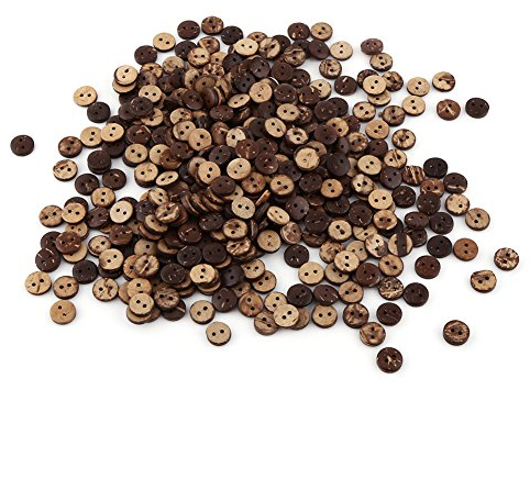 Walfront Bunte Knöpfe 10mm, Retro Kokosnussschalen 2 Löcher Nähen Knöpfe, 400 Stücke Kinderknöpfe Holz für DIY Scrapbooking Decor Kleidung Zubehör Nähen und Basteln