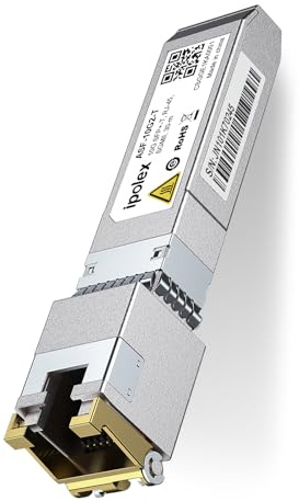 ipolex 1PC 1.25/2.5/5/10Gb SFP+ RJ45-Kupfer-Transceiver (CAT.6a. 30m) | 10GBase-T SFP+-Ethernet-Modul, Kompatibel mit Cisco SFP-10G-T-S, Ubiquiti UniFi UF-RJ45-10G, Mikrotik S+RJ10, Netgear etc.