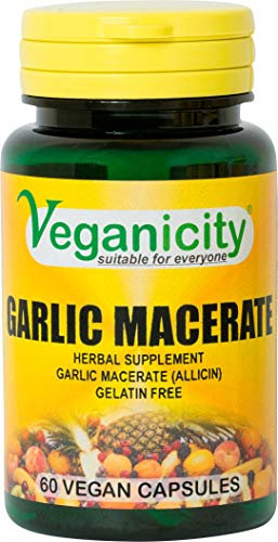 Veganicity Garlic Macerate 530mg (1670Μg Allicin): Digestive and Immune Herbal Supplement : 60 Vcaps, in a Planet-Friendly 99% Recycled Pot