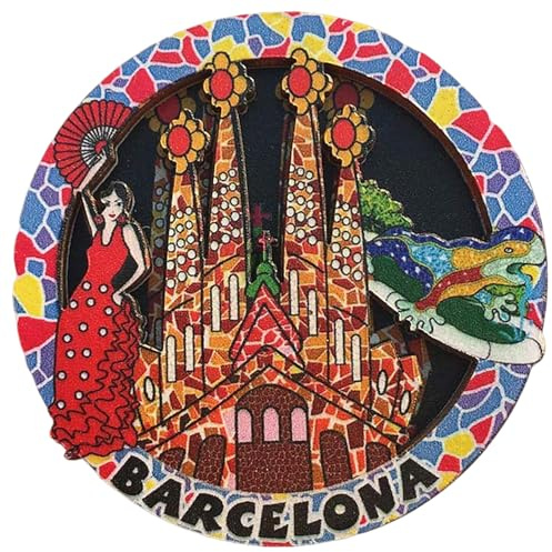 Barcelona Spanien Holz-Kühlschrank-Magnet Reise Souvenir Geschenk-Kollektion Home Küche Dekoration Magnet Aufkleber Barcelona Spanien Kühlschrankmagnet