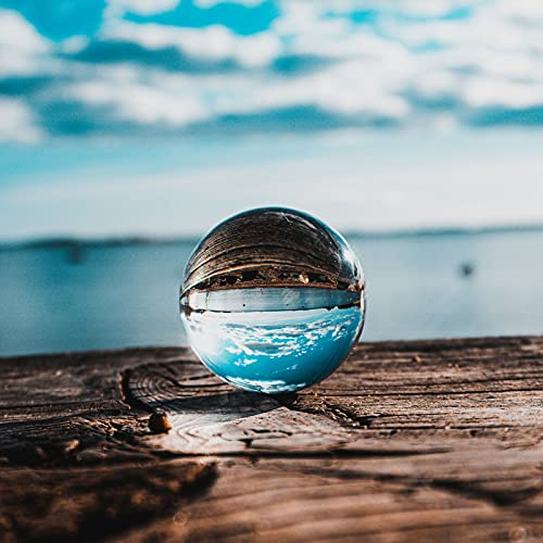 Siumir Kristallkugel mit Ständer, 80mm K9 Klare Glaskugel Lensball Fotografie Kugel für Meditation, Dekoration, Fotografie