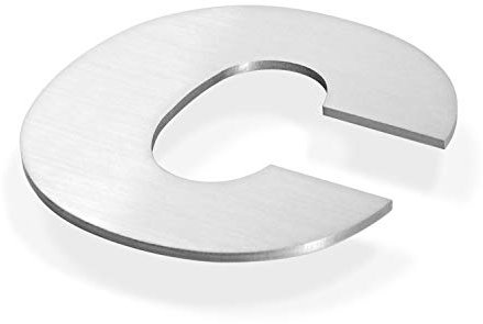 Numero civico 3D in acciaio inox, 3 mm di profondità, spazzolato e inossidabile, con materiale di montaggio (c)