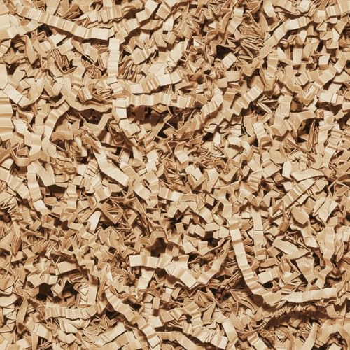 Emartbuy Light Brown Shredded Paper 500g | Soft Tissue Gift Filling for Hampers, Packaging & Crafting | Lightweight Crinkle Paper for Gift Boxes, Baskets & Decorations