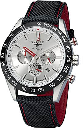 Elysee Herrenuhr The Race 2 43 mm 10 ATM Herren schwarz Silber 80400, 80401, 80402, 80404