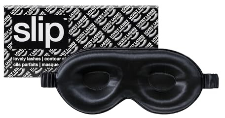 slip Contour Sleep Mask | 100% Pure Mulberry Silk, Ultra Soft | Contoured Design, Prevents Eye Pressure | Adjustable Strap, Ideal for Travel - Black