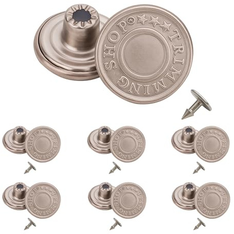 Trimming Shop Stud Buttons 20mm Silver 10 Pcs Hammer On Denim Jeans Jackets | Built To Be Sturdy And Long Lasting For Everyday Wear Perfect For Trousers Bags And Tailoring Repairs