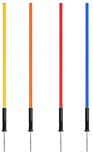 SPORTIKEL24 Slalomset 100 cm – set om 4 färgglada med okrossbar lutningsfot av plast – flexibelt Parcours-system för smidighet, koordinationsträning och fotbollsträning