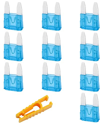 JatilEr 15 Amp Mini Car Fuse, 10 Pcs Blade Fuses Automotive Fuses | with 1 Car Fuse Puller, Replacement Car Fuses for Car/Rv/Truck/Motorcycle/Boat