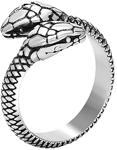 JewelryWe Schmuck Herren-Ring, Edelstahl, Gotik Schädel Klaue Poker Karte, Schwarz Silber