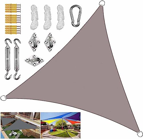 IUUUDDD Vele ombreggianti a Triangolo Cachi Blocco UV Vele ombreggianti Resistenti al Vento for Cortile Prato Stagno Prato Parasole a Vela con Kit di Fissaggio for impieghi gravosi (Size : 2x2x2M)