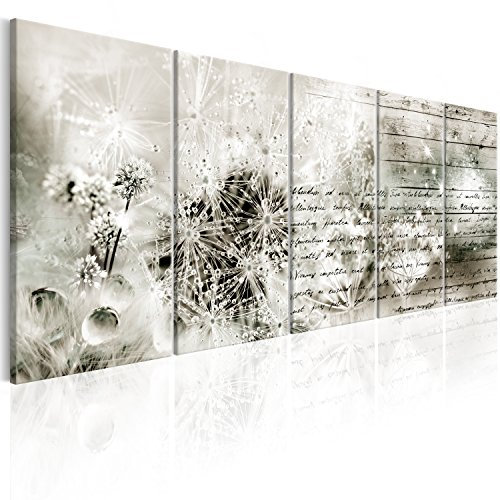 murando - Akustikbild Pusteblume 100x40cm 5 tlg Bilder Akustikschaum Schallschutz Wand Akustikpaneele Wandpaneele Schalldämmung Wandbild Schallabsorber Akustikplatten Blumen Abstrakt f-C-0172-b-p