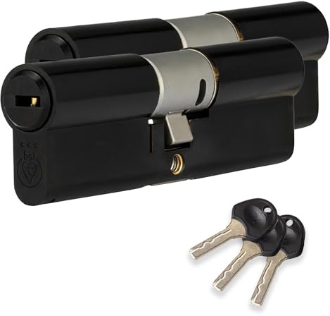 XFORT Colossus Matt Black 3 Star Kitemarked Keyed Alike Euro Cylinder Lock 35EX/35 (70mm), British Standard TS007 Anti-Snap Barrel Lock, Upvc Door Lock.