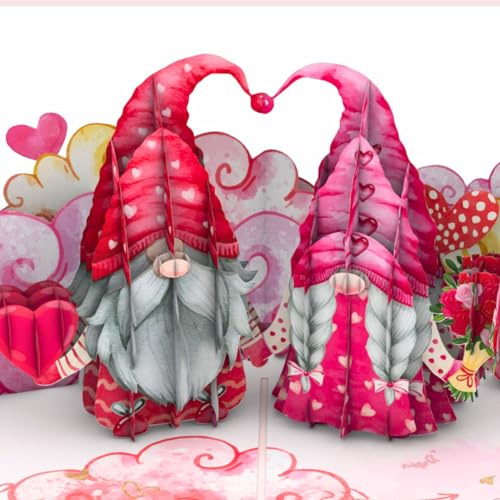 Three Dee Cards - 3D Pop-Up Karte mit Gonk-Paar - Perfekt für Hochzeit, Hochzeitstag, Valentinstag - Einzigartige Grußkarte für Frauen, Männer, Paare, Ehemann, Ehefrau, Freund oder Freundin