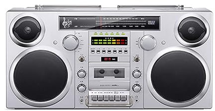 Lecteur de Cassettes rétro Boombox, Lecteur CD Bluetooth Portable, Radio AM/FM, entrée CD/USB/Cassette/Bluetooth/AUX, Haut-Parleur intégré, Cassette Haute fidélité Boombox Blanc