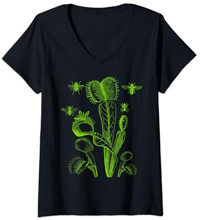 Womens Carnivorous Plant Venus Fly Trap V-Neck T-Shirt