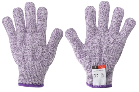 PATIKIL Cut Resistant Gloves, 1 Pair Level 5 Protection Anti Cutting Gloves Cut Proof Gloves for Kitchen Wood Carving Working, Medium, Purple