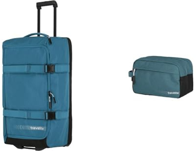 Travelite Trolley Reisetasche Größe L, Gepäck Serie Kick Off & Handgepäck Kosmetiktasche, Gepäck Serie Kick Off: Praktische Kulturtasche für Urlaub und Sport, 26 cm, 5 Liter