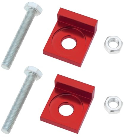 ECSiNG 2 st 12 mm hål dia motorcykel kedja justerare spännare CNC spännare för dirt motorcykel 50cc 70cc 90cc 110cc 125cc röd