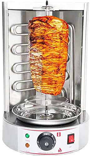 DRYIC Máquina eléctrica Vertical para Carne de Barbacoa, Parrilla de Carne giratoria automática para Kebab Doner, Parrilla de Barbacoa de Acero Inoxidable sin Humo