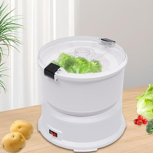 Lakenbroade Pelador de Patatas eléctrico, 85 W, con un Solo botón, pelador automático con Cable eléctrico, máquina peladora de Patatas Multifuncional de pie, Verduras comerciales Blancas