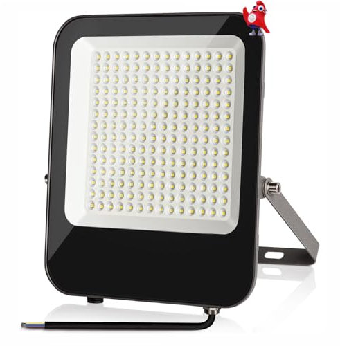 JINABLOSSY Focos LED Exterior 150W, 15000LM Floodlight Super Brillante, Proyector LED 6500K Blanco Frío, Foco Reflector LED IP66 Impermeable Focos LED para Garaje Jardín Patio Parque