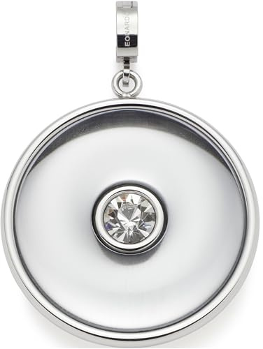 JEWELS BY LEONARDO Anhänger Clip & Mix Dorma, Ketten-Anhänger aus silberfarbenem Edelstahl, runder Glasstein mit eingesetztem Zirkonia, Schmuck Geschenk für Frauen, 024370