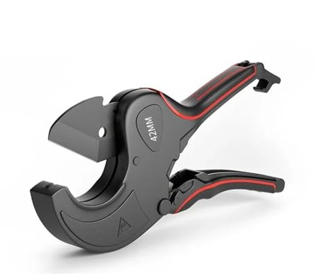 Cortador de tubos, 42mm-75mm, cuerpo de aleación de aluminio, tijeras de trinquete, cortador de tubos, herramientas de corte manual de manguera de PVC/PU/PP/PE(0-42mm)