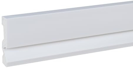 PROVISTON Sockelleiste 20 x 90 x 2000 mm Moderne Fußleiste Eckiges Profil Hochwertige Fußleiste Kunststoff Weiß Wasserfest, Robust und Langlebig