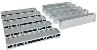 KLAMA 10 Möbelgriffe/Griffleisten Lochabstand 32 oder 64 mm Chromglänzend Kunststoff