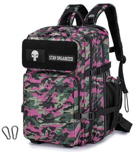 SPAHER 45L Militära Ryggsäckar för Män Ryggsäck Trekking 3 Dagars Bug Out Bag Tactical Backpack Assault Daypack Reseryggsäck Army Molle Militär Ryggsäck Axelväska för Utomhussport Camping Vandring